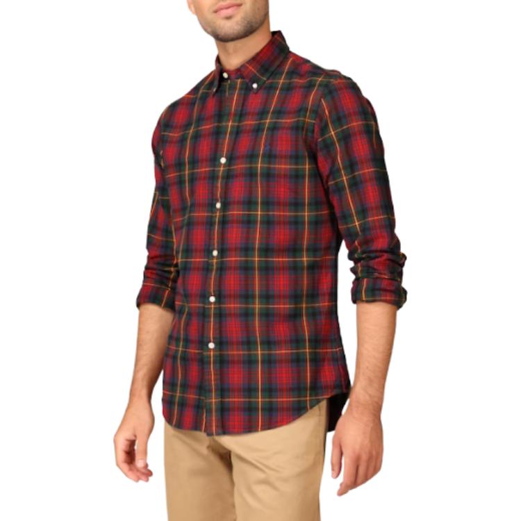 Polo Ralph Lauren Button-Down Collar Checkered Long Sleeve Shirt Men Shirts 710922274-004