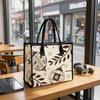 Christmas Pattern Tote Bag Casual Canvas Shopping Handbag for Daily Use