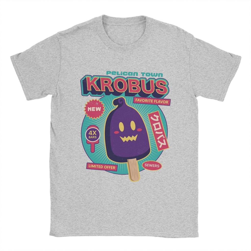 Männer Krobus Eis Stardew Valley T-Shirt Spiel Anime Baumwollkleidung Lustiges Kurzarm Rundhals T-Shirt Bedrucktes T-Shirt