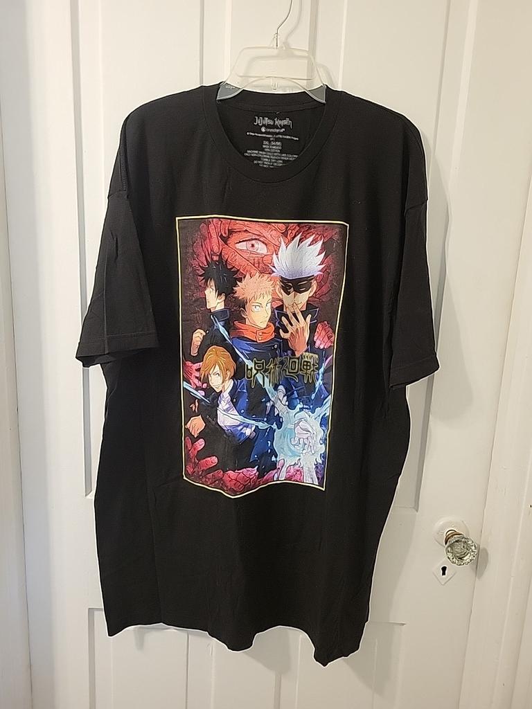 JuJuTsu Kaisen Crunchyroll & Demon Slayer Black Mens 3XL 54-56 Anime T-Shirt NEW Unisex T-Shirt