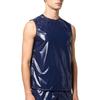 S-3XL Men Vinyl Waterproof Reusable Tank Top Round Neck Sleeveless Press Buttons At Shoulder and Sides for Gymnastics Workout Exercise