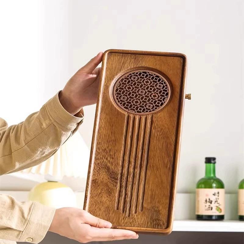 Walnut Wood Dry Bubble Tray Solid Wood Drainage Tea Tray Japanese Household Water Storage Dry Bubble Table Base Kung Fu Tea Set