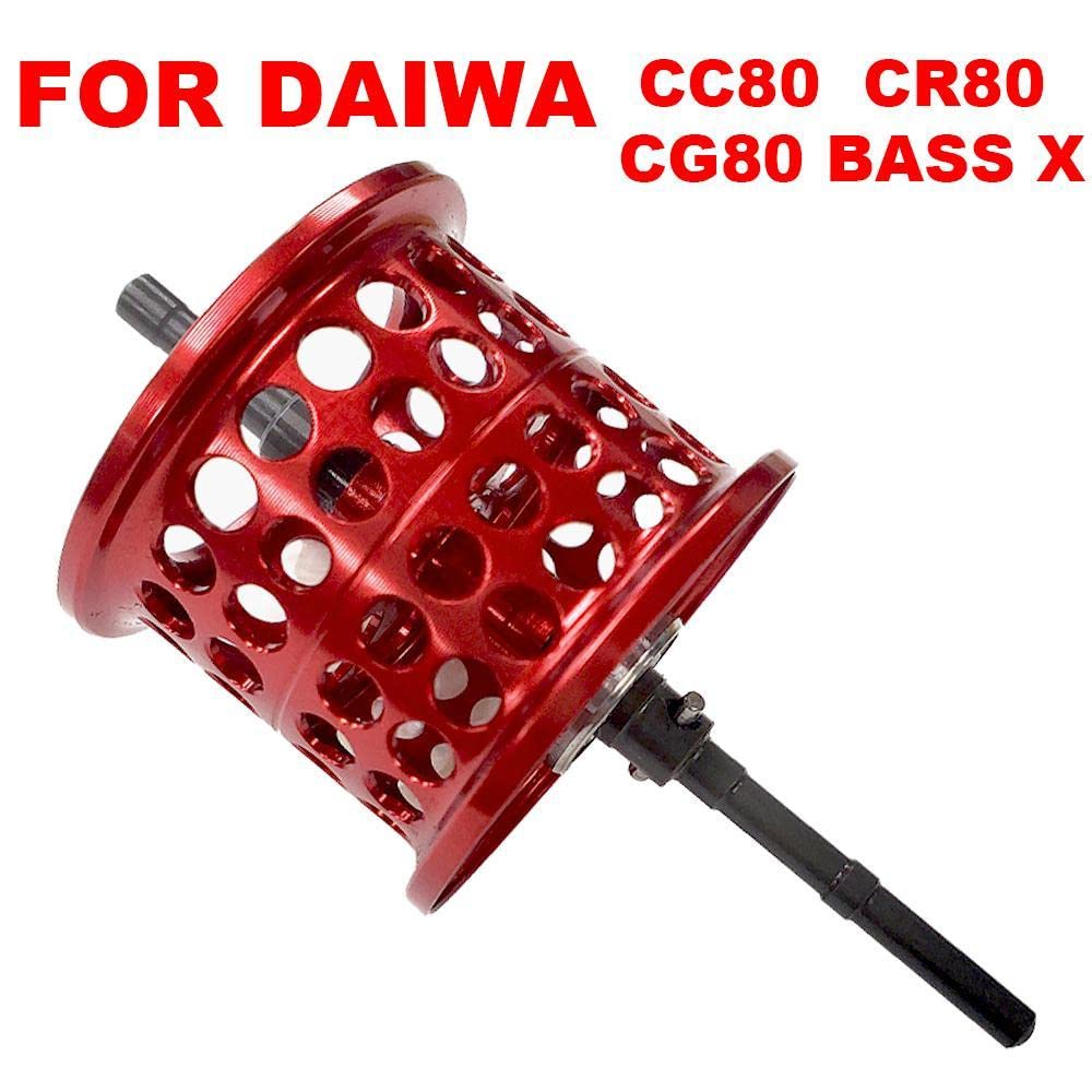 VISPREA Ersatzspule für Daiwa CC80 CR80 CG80 BASS X Baitcasting-Rollen Flache Spule Finesse Metall YU267 / / / - Spule, Spule, Spule,