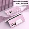 For Samsung Galaxy Z Fold7 5G Case Kickstand Leather+PC Phone Cover with Tempered Glass Film