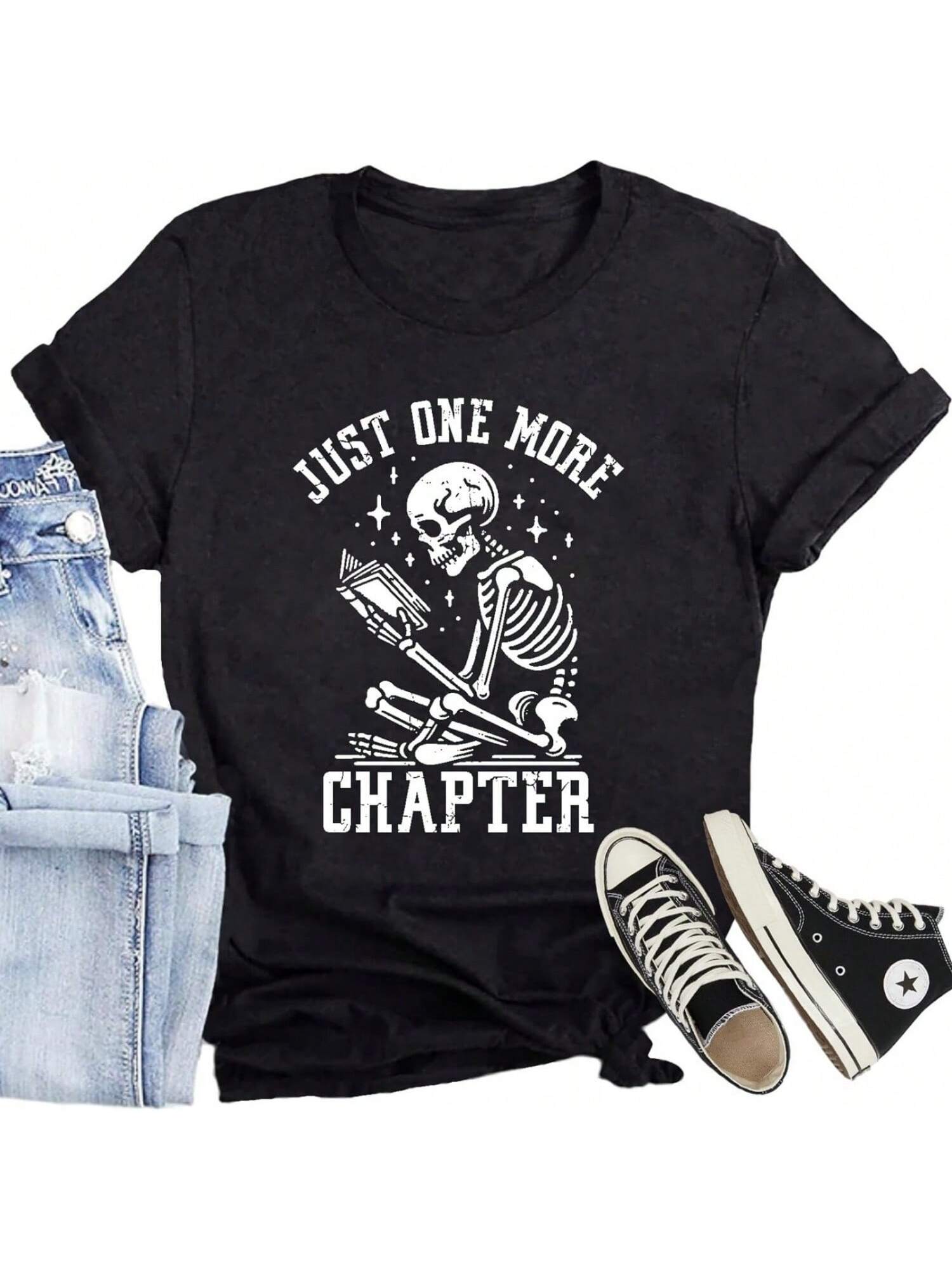 Book Lover Shirt For Just One More Chapter T-Shirt Funny Reading Teacher Short Sleeve S разноцветный