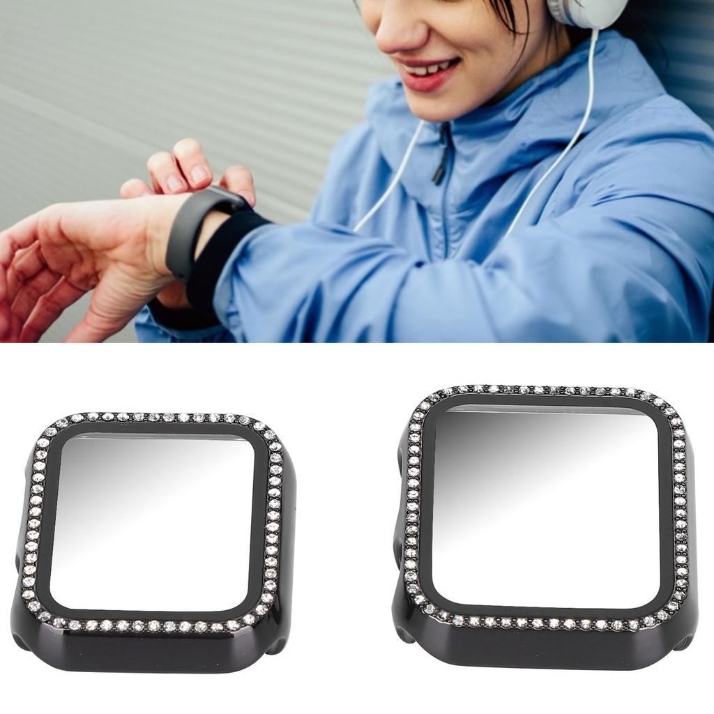 Protecteur de Boîtier de Montre Brillant Bling Couverture de Boîtier de Montre Protecteur d'Écran pour Montre-Bracelet IOS Série 3