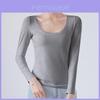 Cotton Crew Neck Slim Fit Long Sleeve Tshirt With Solid Color For Casual Wear