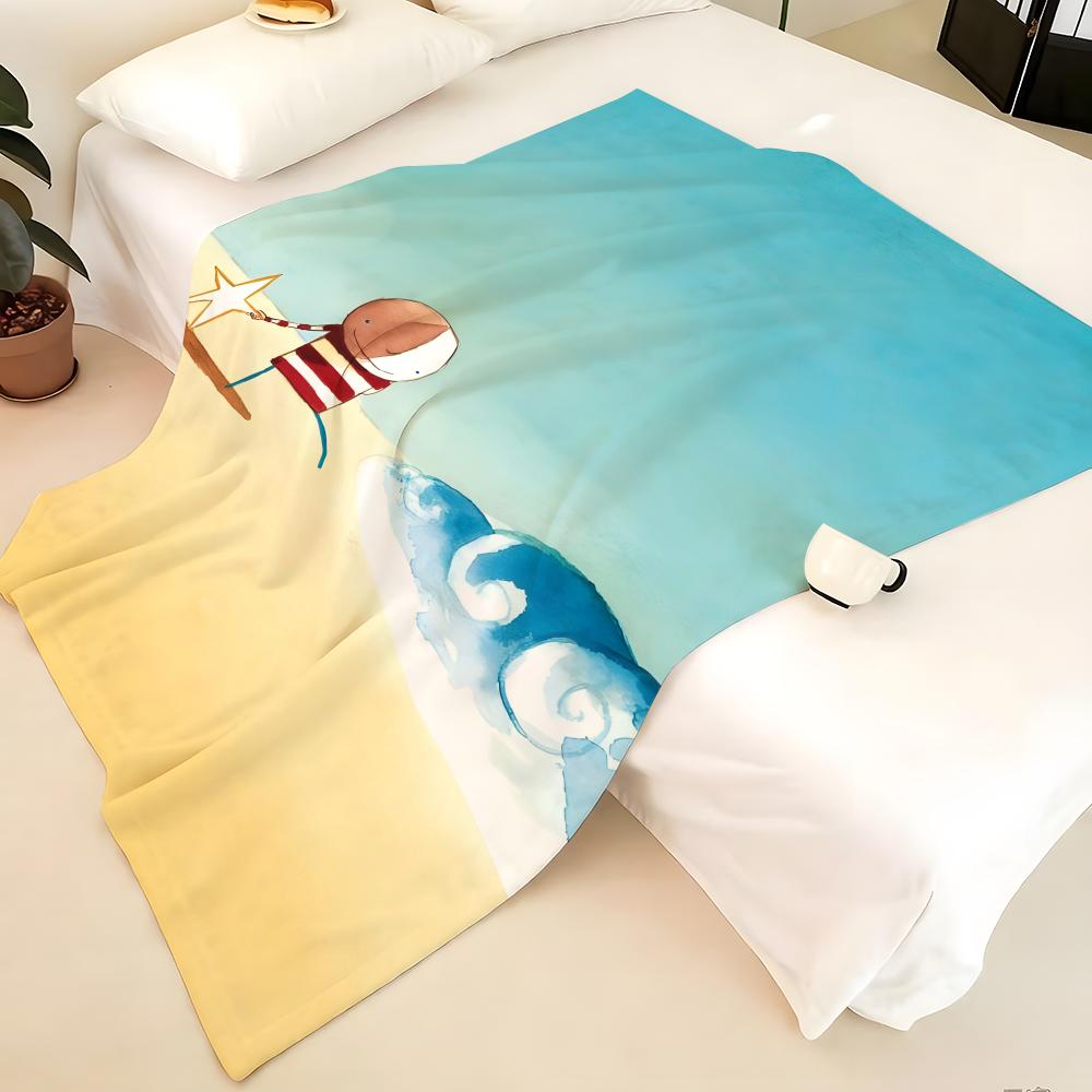 Artist O-Oliver J-Jeffers Throw Flannel Blanket, Soft Warm, Durable & Washable cute Cool