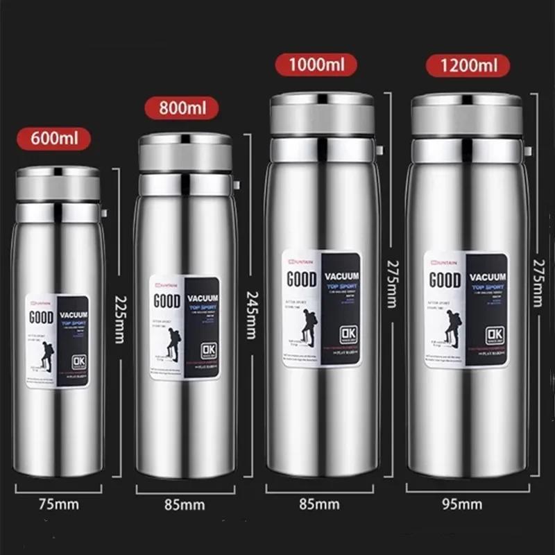 600ML/1000ML/1200ML Double Stainless Steel 316 Thermal Flask with Filter Portable Coffee Tea Thermal Bottle Travel Tumbler