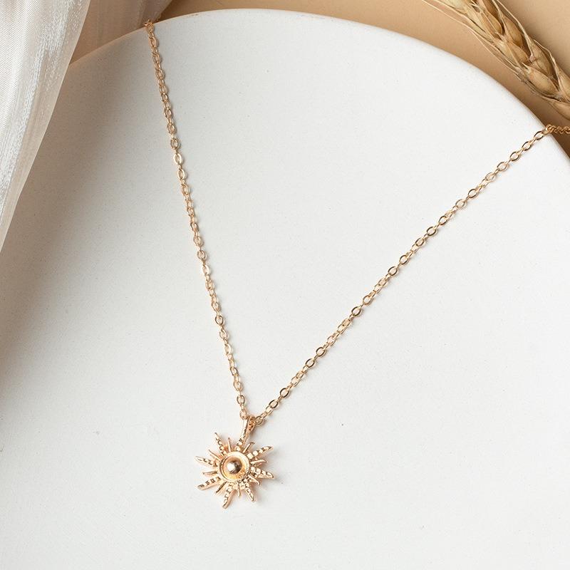 Sun God necklace jewelry women's gold pendant niche high-end sweater chain accessories light luxury collarbone chain