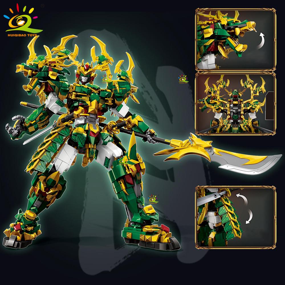 HUIQIBAO SunWuKong Războinic Mech Robot Blocuri de Construcție MOC Chinoiserie Figurina de Acțiune Cărămidă Copii Oraș Construcție Jucărie de Expoziție