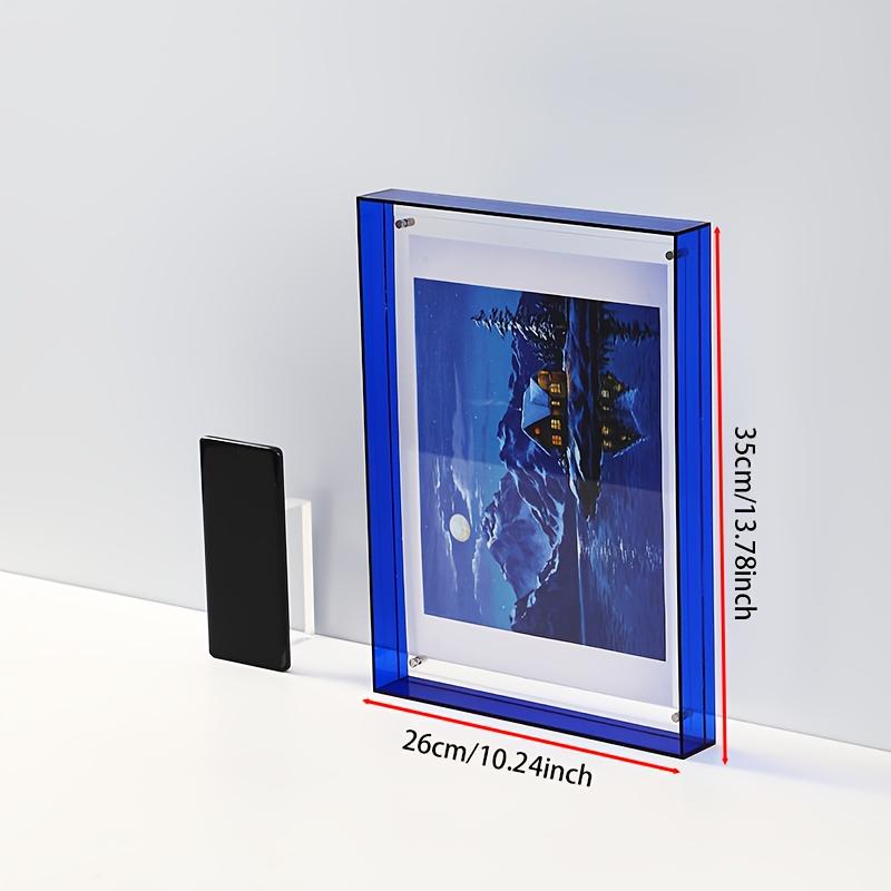 

1-3pc Acrylic Photo Frames Colorful Wall Mounted Tabletop Standing Transparent Acrylic Picture Frame Poster Display Stand Decor 1pcs синий