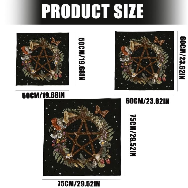Star Plant Pattern Astrology Tablecloth Altars Cloth Square Divinations Card Table Cloth Witchcrafts Deck Cloth