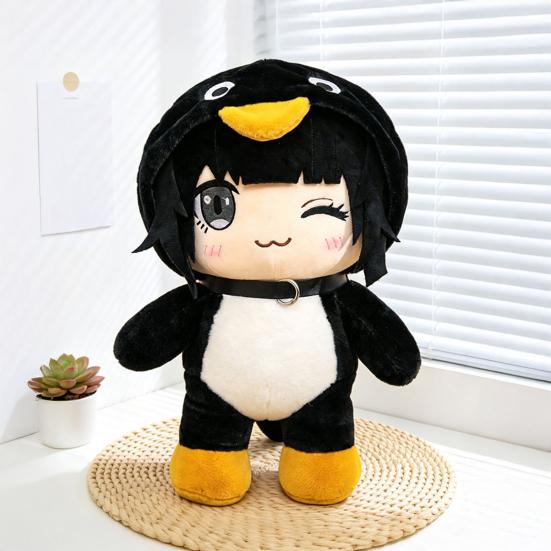 Cartoon Penguin Girl Plush Toy, Standing Sitting Lying Stuffed Penguin Doll, Game Inspired Animal Costume Girl Collectible Plushie, Gift for Kids