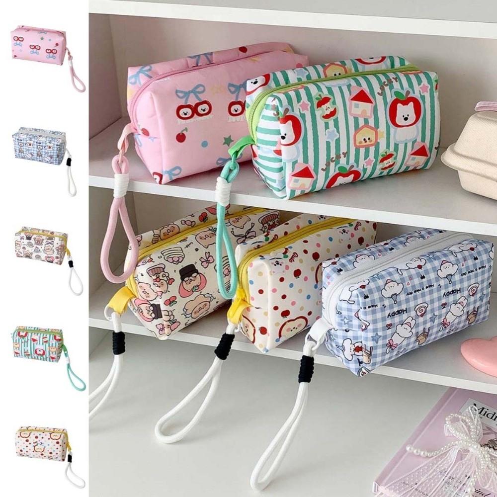 with Lanyard Cloth Cartoon Stationery Bag Pen Bag Pencil Pouch Korean Style Pencil Case  Student