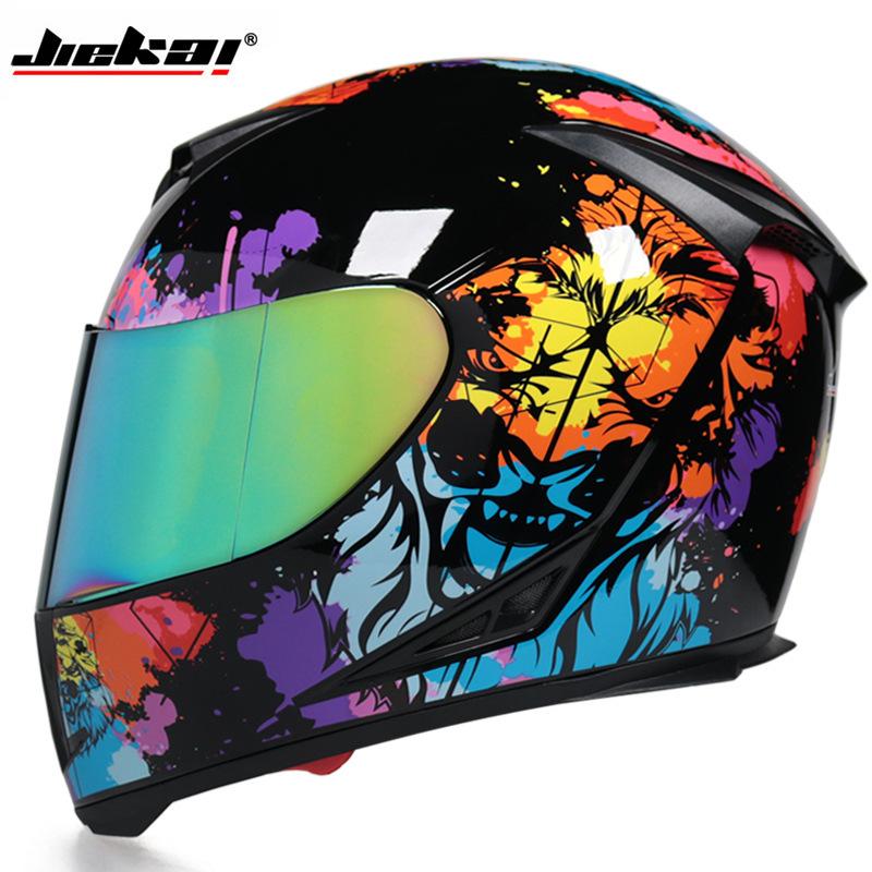 Electric Vehicle Bicycle Helmet Men's and Women's Full Helmet Full Cover Type Personalized Four-season Double Lens Warm Anti-fog Cap