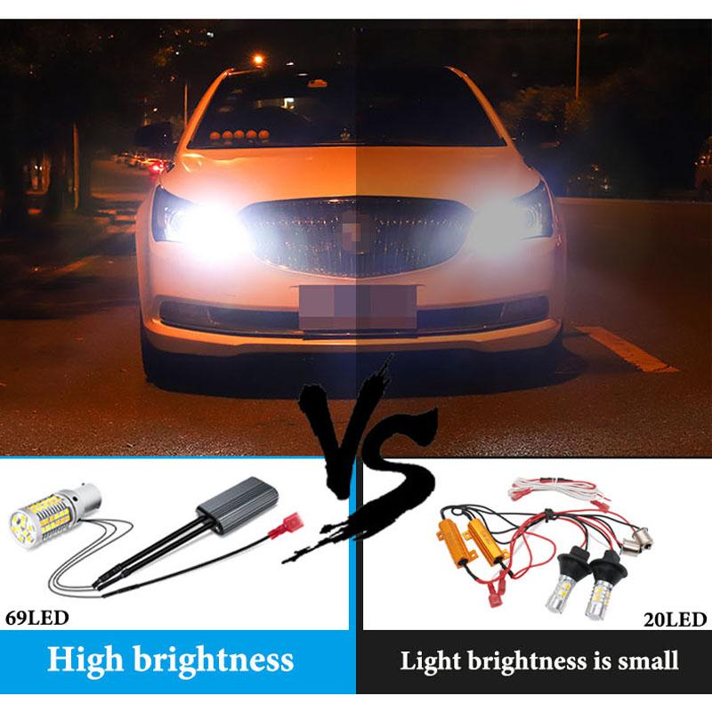 2PCS 1156 BAU15S 7440 3156 PY21W LED turn signal Dual color T20 BA15S P21W Signal light DRL Driving lights