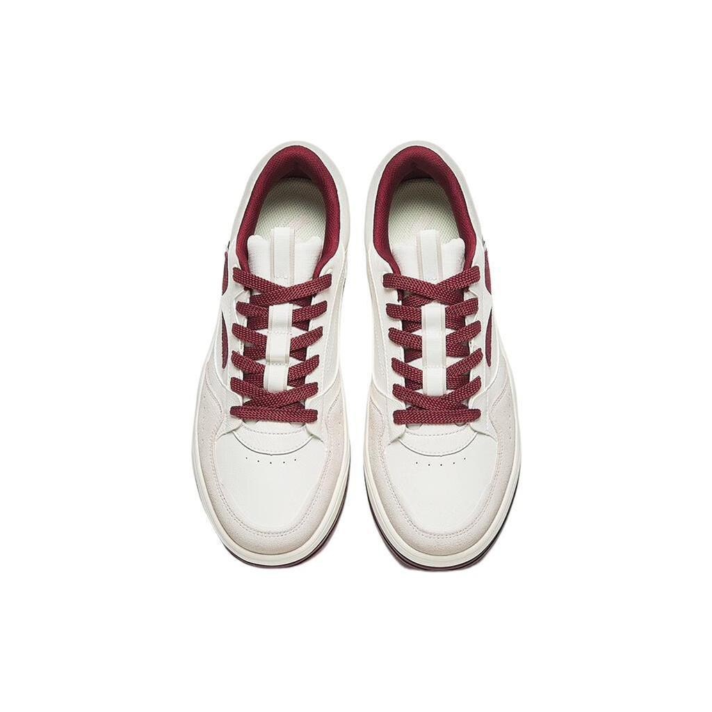 Anta C37 Series Slip Resistant Abrasion Resistant Low Top Skateboard Shoes Men's White Red 912338003-4