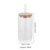 2Sets Glass Straw Mugs with Lid Rustproof Wear Resistant Comfortable Handle Warm Cool Retention Stylish Bedroom Dining Room