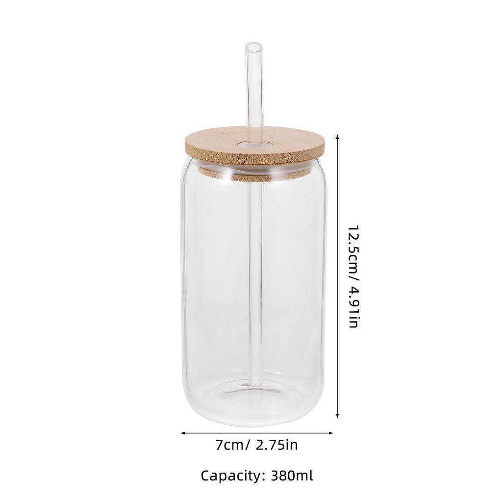 2Sets Glass Straw Mugs with Lid Rustproof Wear Resistant Comfortable Handle Warm Cool Retention Stylish Bedroom Dining Room