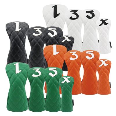 Golf Head Cover Compatible with Driver 440cc 460cc Cover Wood Cover Utility UT Cover Waterproof Diamond Number 1 3 5 X 4 Piece (green, Set)