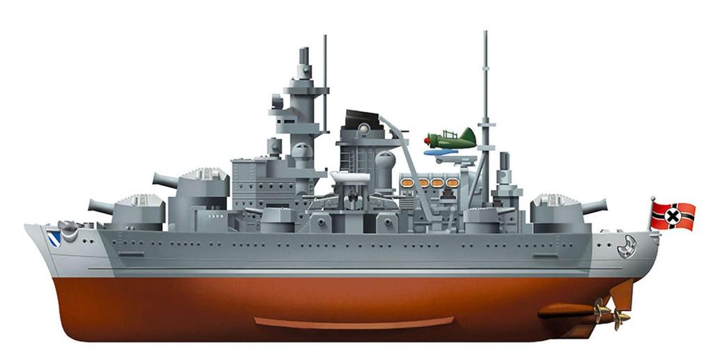 Meng Model Warship Builder Series German Navy Scharnhorst Pre-Colored Plastic Model Kit, Non-Scale, 161mm Long, MWB002