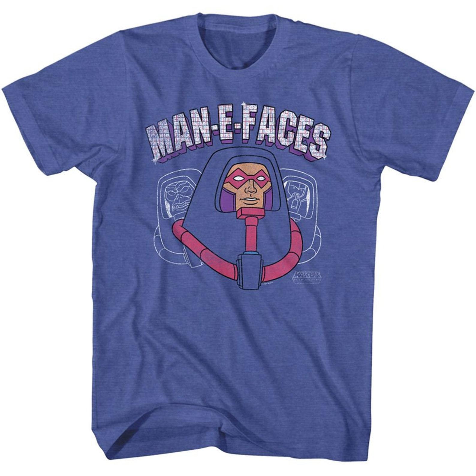 Masters of the Universe Man E Faces Head Royal Heather Adult T-Shirt 2XL