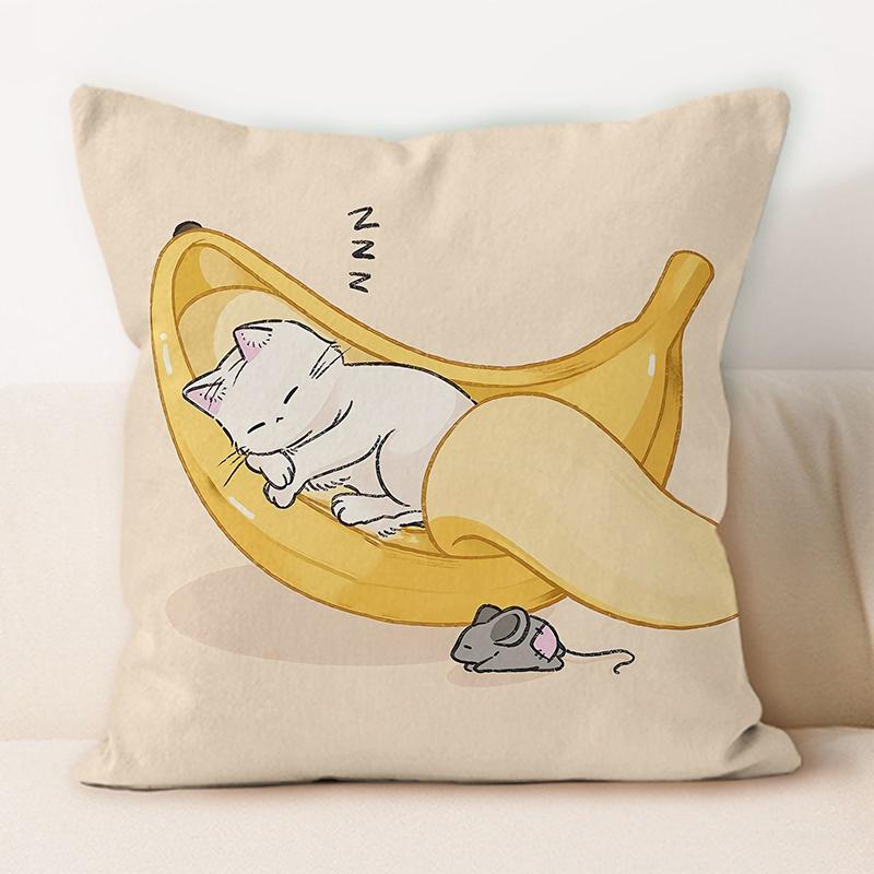 "Entzückende Kissenbezüge mit Cartoon-Katzen-Serie"