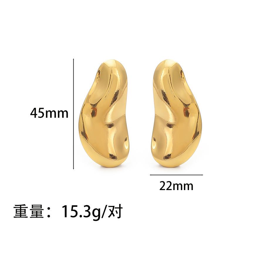 

European and American ins landscape surface stainless steel exaggerated earrings earrings niche high-grade retro titanium steel studs Ready to ship золотой