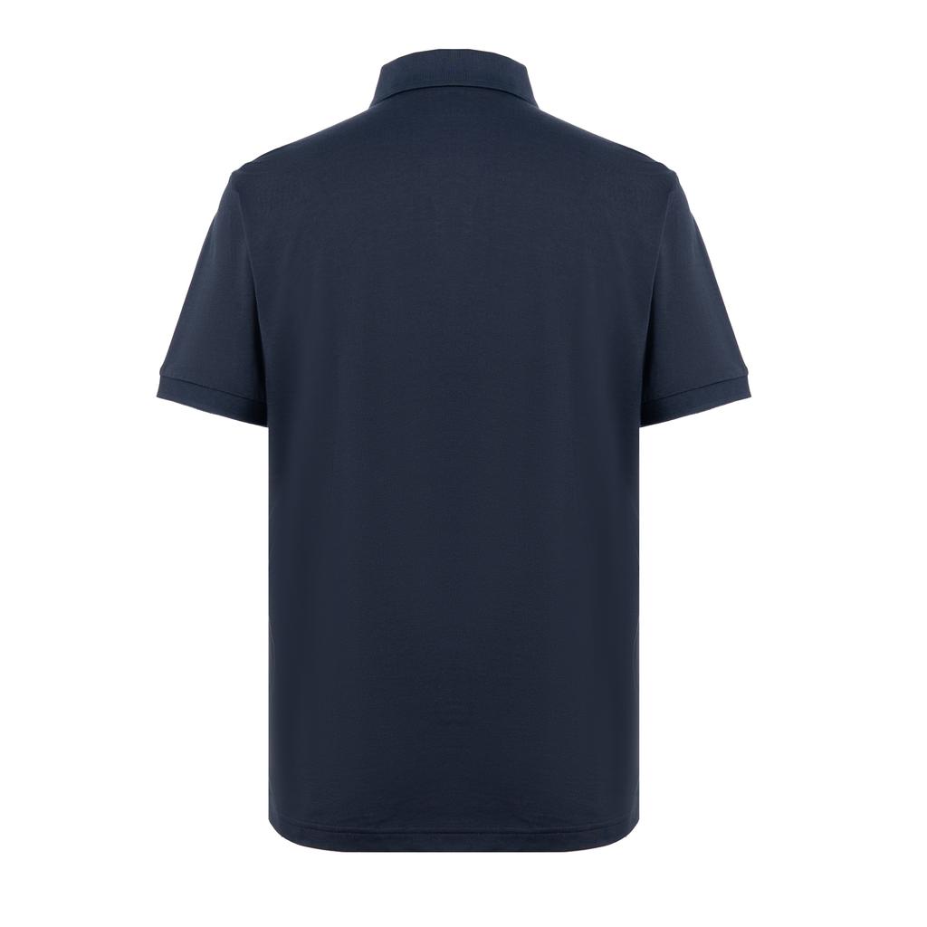 Emporio Armani EA7 Solid Color Button Straight Fit Short Sleeve Polo Shirt Men Polo Shirts Navy-Blue 8NPF09-PJNQZ-1578