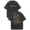 Herren Vintage Washed T-Shirt - "It All Starts with a Dream" Grafik | Lockere Passform, Rundhalsausschnitt, Lässiger Retro-Stil, Maschinenwaschbar, Ganzjahreskleidung