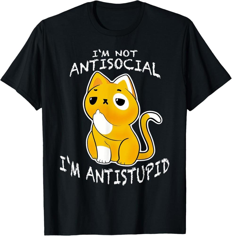 I039m non antisociale I039m gatto sarcastico antistupido T-Shirt