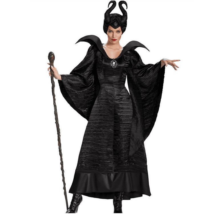 

3 Large Size European and American Halloween Costumes, Sleeping Spell Dark Witch Costume, Horned Witch Costume Uniform XXXL