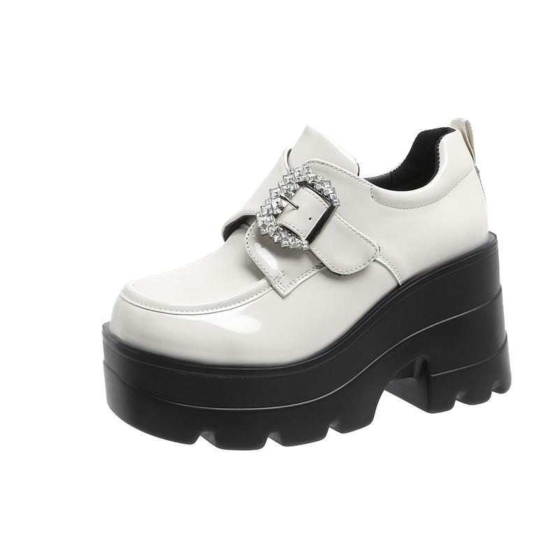 

Fashion 10CM Heels Chunky Sneakers 2025 New Autumn Spring Women Walking Shoes Comfortable Casual Leather Shoes Platform Sports Sneakers 35 бежевый