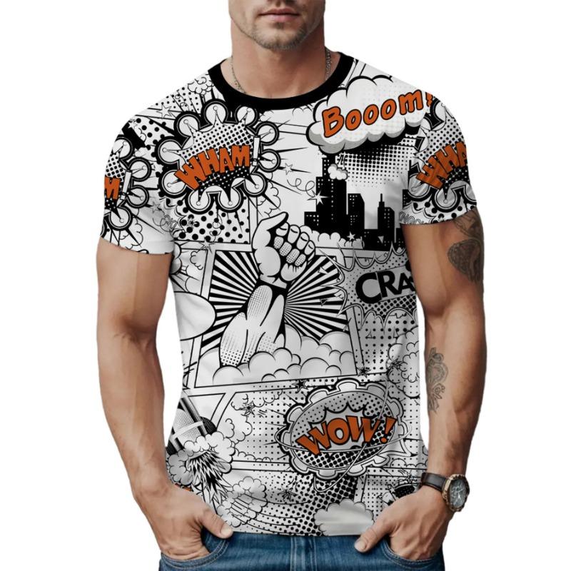 New 3D Digital Printed Summer Abstract Personality Trend Adult Men's T-shirt