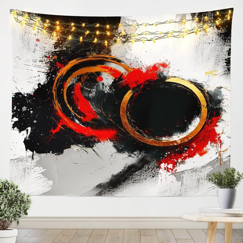 Purple Black White Tapestry Size Kids Abstract Geometric Wall Art for Boys Girls Teens Modern Minimalist Wall Hanging Blanket