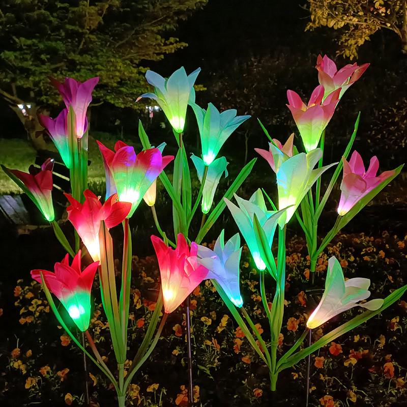 Outdoor Color-Changing LED Jellyfish Garden Lights with Solar Fiber Optics