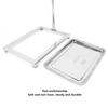 Stainless Steel Bird Standing Frame Parrots Training Rod Supplies with Two Food Bowl