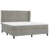 Vidaxl Letto Continentale Con Materasso, Grigio Chiaro, 160X200Cm, Velluto