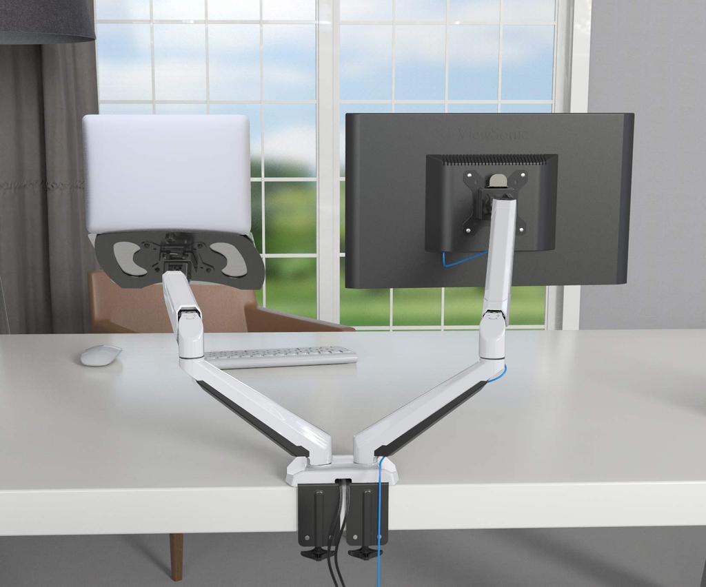 SHOPPINGALL the assembly favorite beginner monitor laptop dual screen display dual gas load capacity 8kg x grommet type clamp VESA Japanese manual and