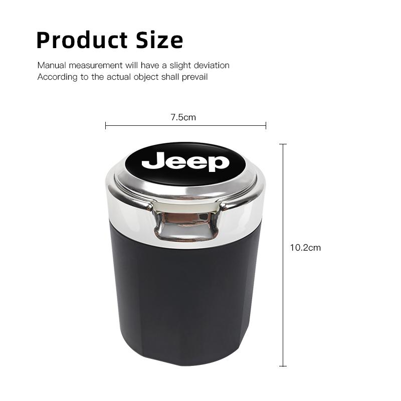 Cup Holders Car Cigarette Ashtray Cup LED Light Portable Cigar Ash Tray For Jeep Grand Cherokee Wrangler JK Gladiator Compass Re