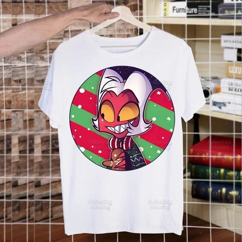 Helluva Boss Printed T Shirt Unisex Retro Washed Tops Tees Harajuku Tshirt Streetwear Hip Hop Unisex T-shirts