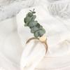 Artificial Eucalyptus Leaf Napkin Rings Rustic Wooden Bead Napkin Holder Table Decor for Wedding Party Dining Table Setting