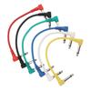 6Pcs Guitar Effect Cable Right Angle Universal Instrument Patch Cables for Pedals 6.35mm