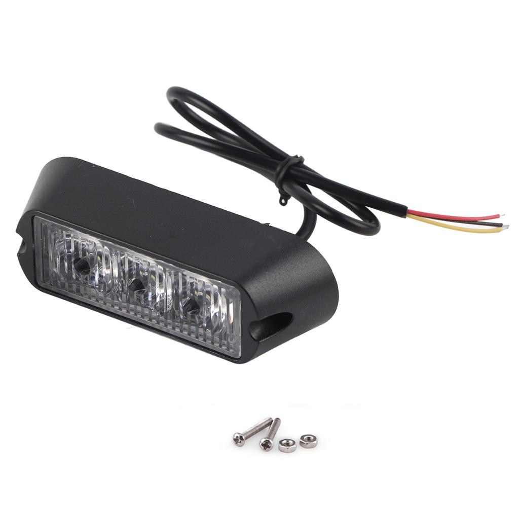 3 LED Car Truck Emergency Strobe Warning Light Hazard Indicator Flash Grille Lamp White