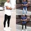 New Men's Trousers Hole Black Slim Fashion Worn Jeans Men's Trousers