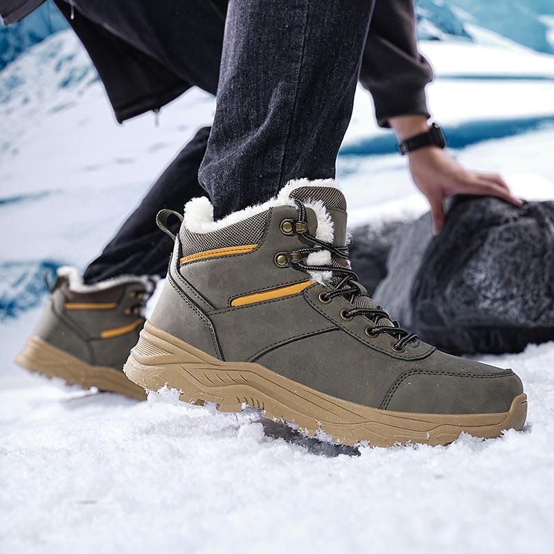 Men's Snow Boots Super Plush Warm Cotton Shoes Fashion Casual High Top Boots for Men Outdoor Non-slip Hiking Boots Large Size48
