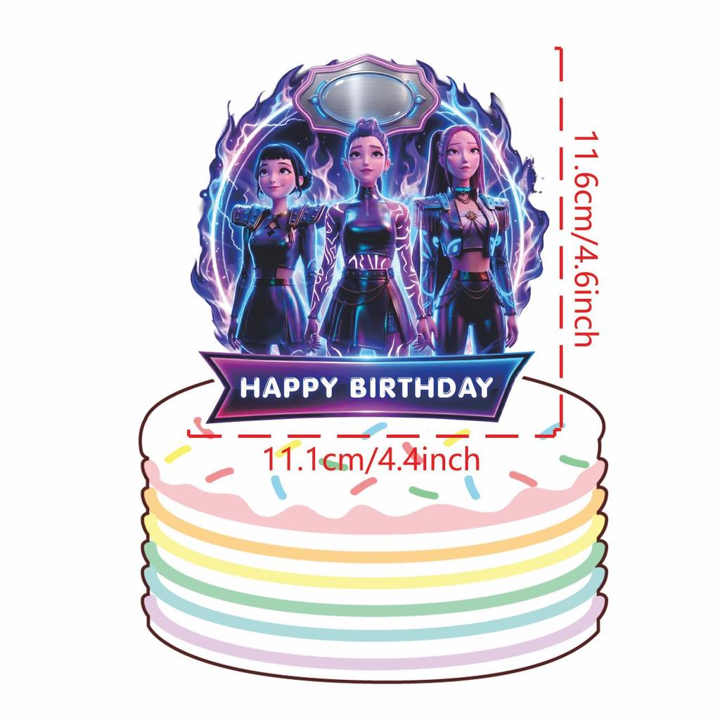 Demon Hunter Girls Cake Topper for Birthday Parties