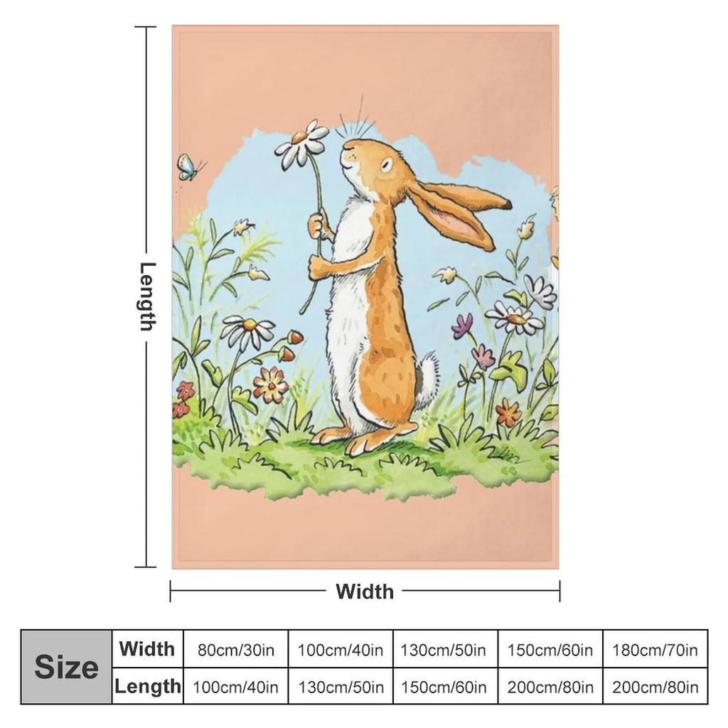 Guess How Much I Love You Spring Classic Rabbit Illustration Throw Blanket Blankets and Throws Single Blanket Travel Blanket