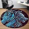 1PC Wolf Dragon Head Office Round Rug, Non slip, Soft and Durable Office Rug for Interior Decoration, Perfect for Office